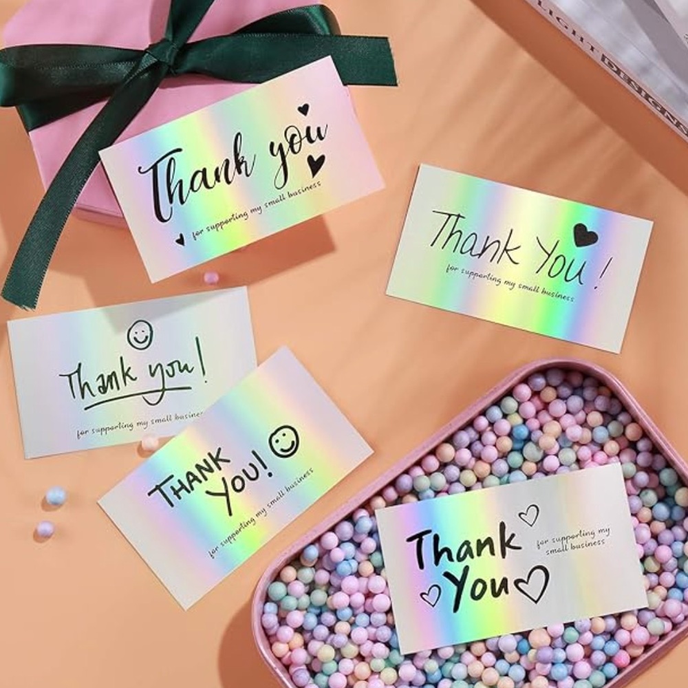 30 Count Holographic Thank You Cards